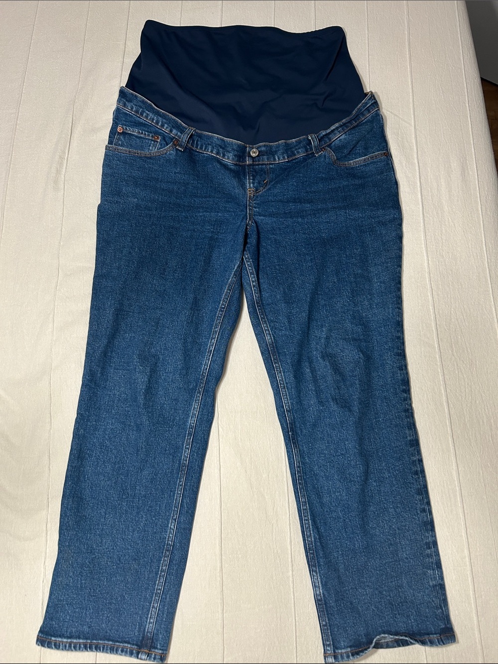 Abercrombie & Fitch Maternity The Ankle Straight Jeans Blue Full Panel Size 32